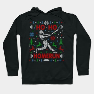 HO HO HOMERUN BASEBALL UGLY CHRISTMAS SWEATER PARTY Hoodie